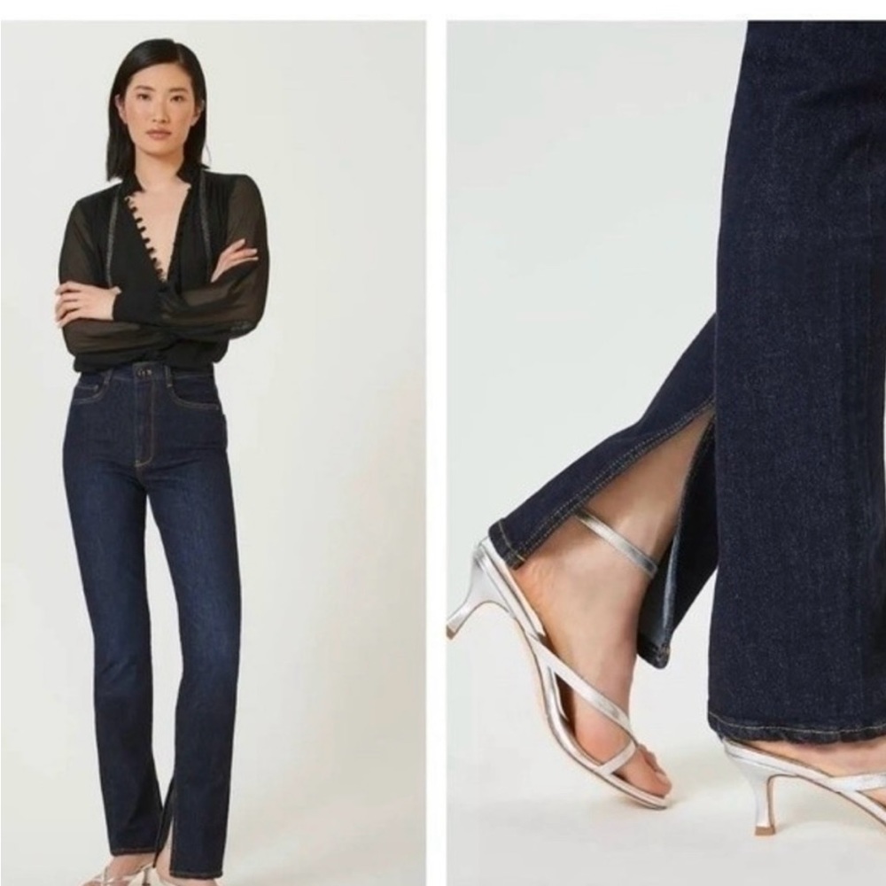 Anthropologie Pilcro Dark Wash Split Straight Jean 30